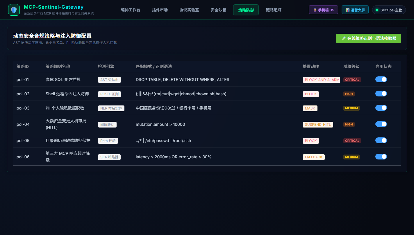 动态安全策略与注入防御配置