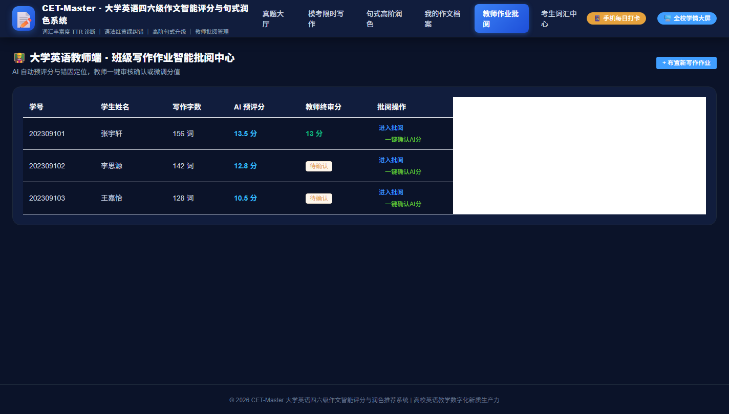 PC 教师端作业批阅中心