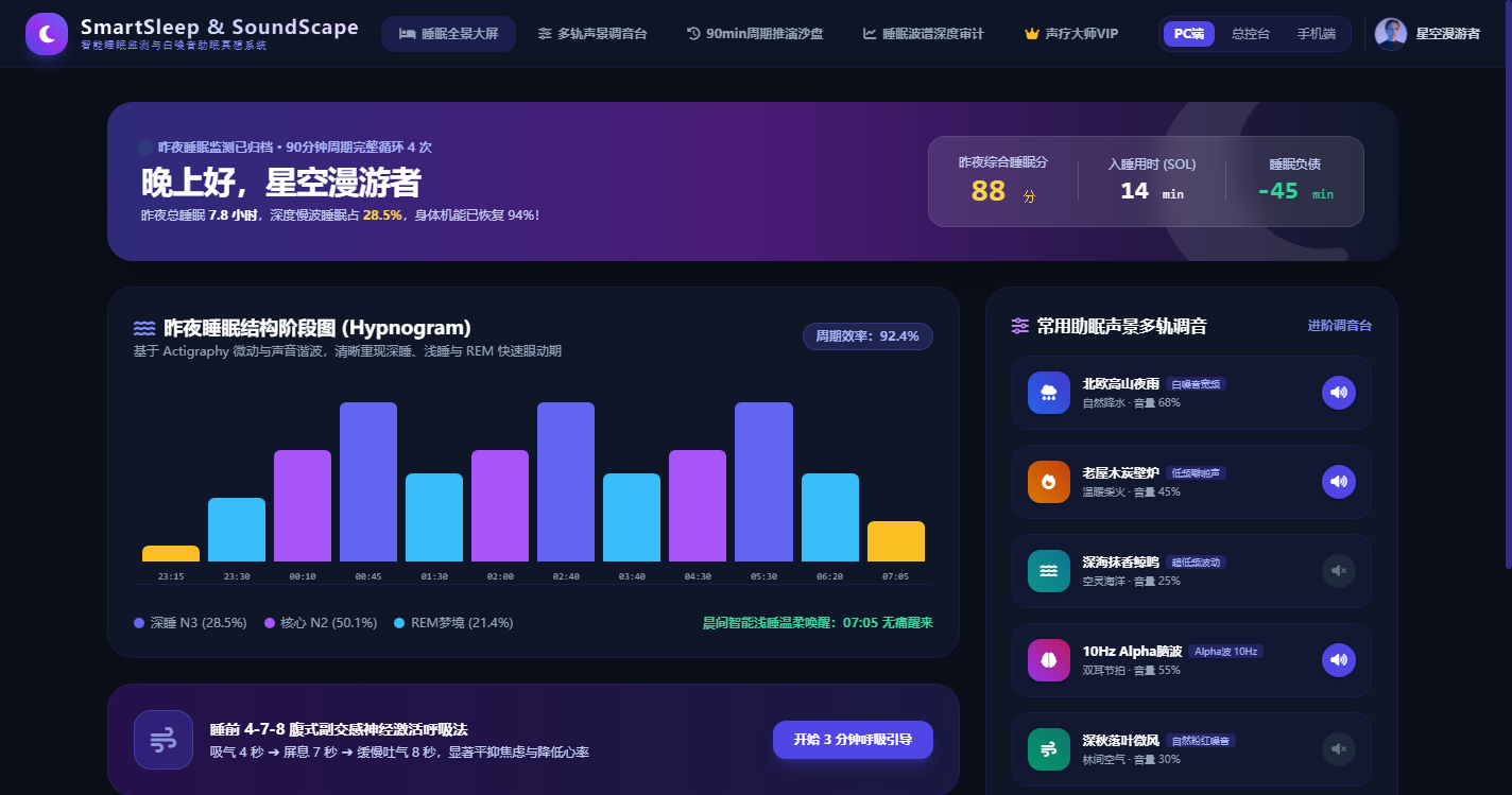 昨夜睡眠结构阶段图