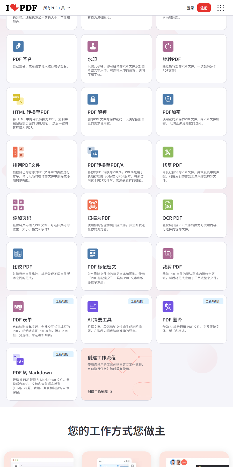 ILovePDF 核心编辑与压缩功能实测