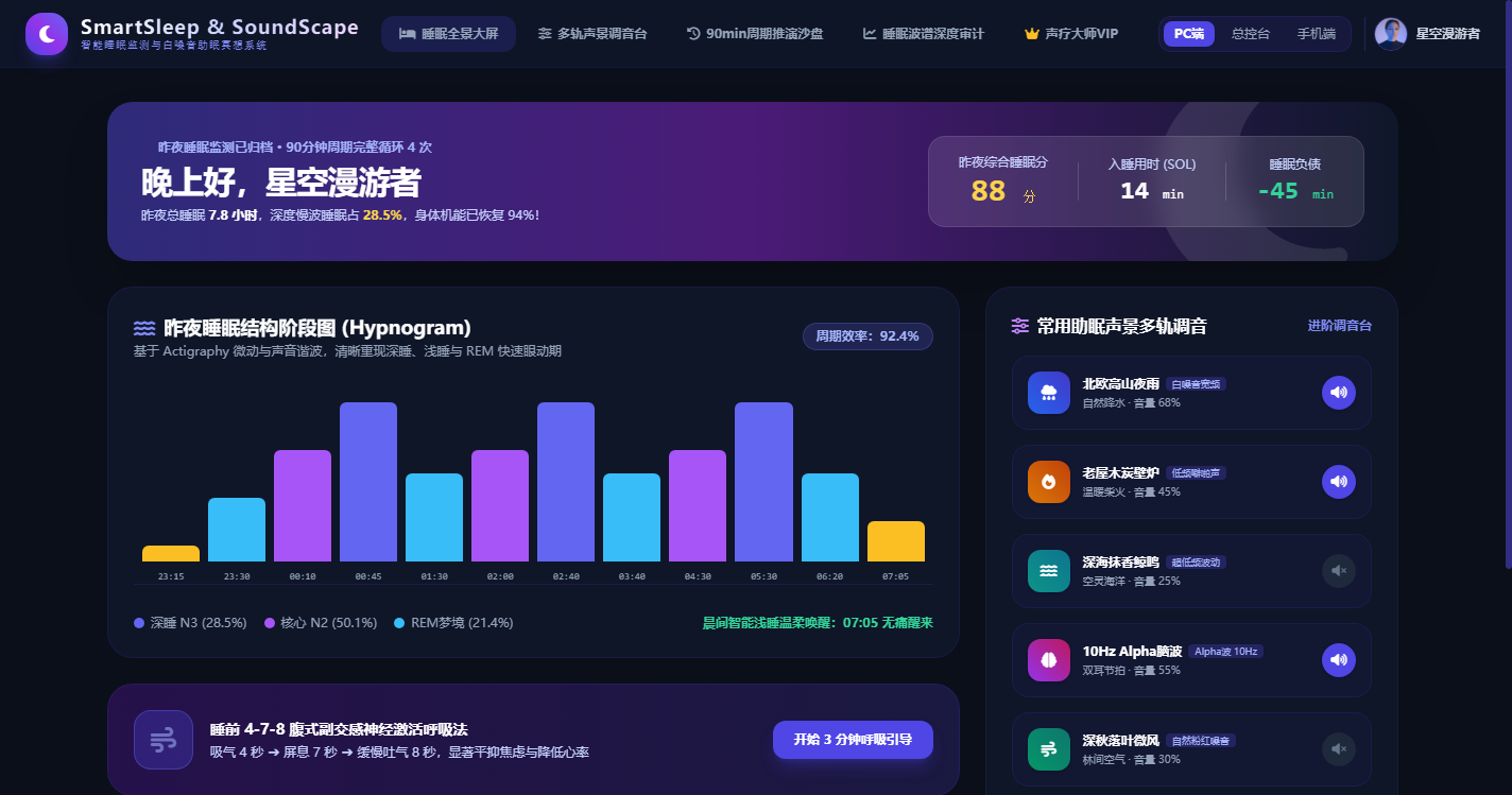 睡前4-7-8腹式副交感神经呼吸引导