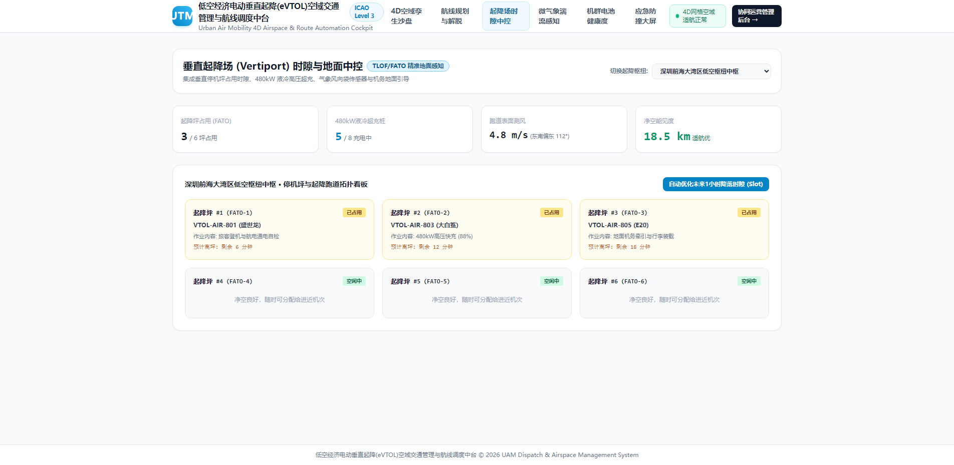 起降场时隙与地面中控