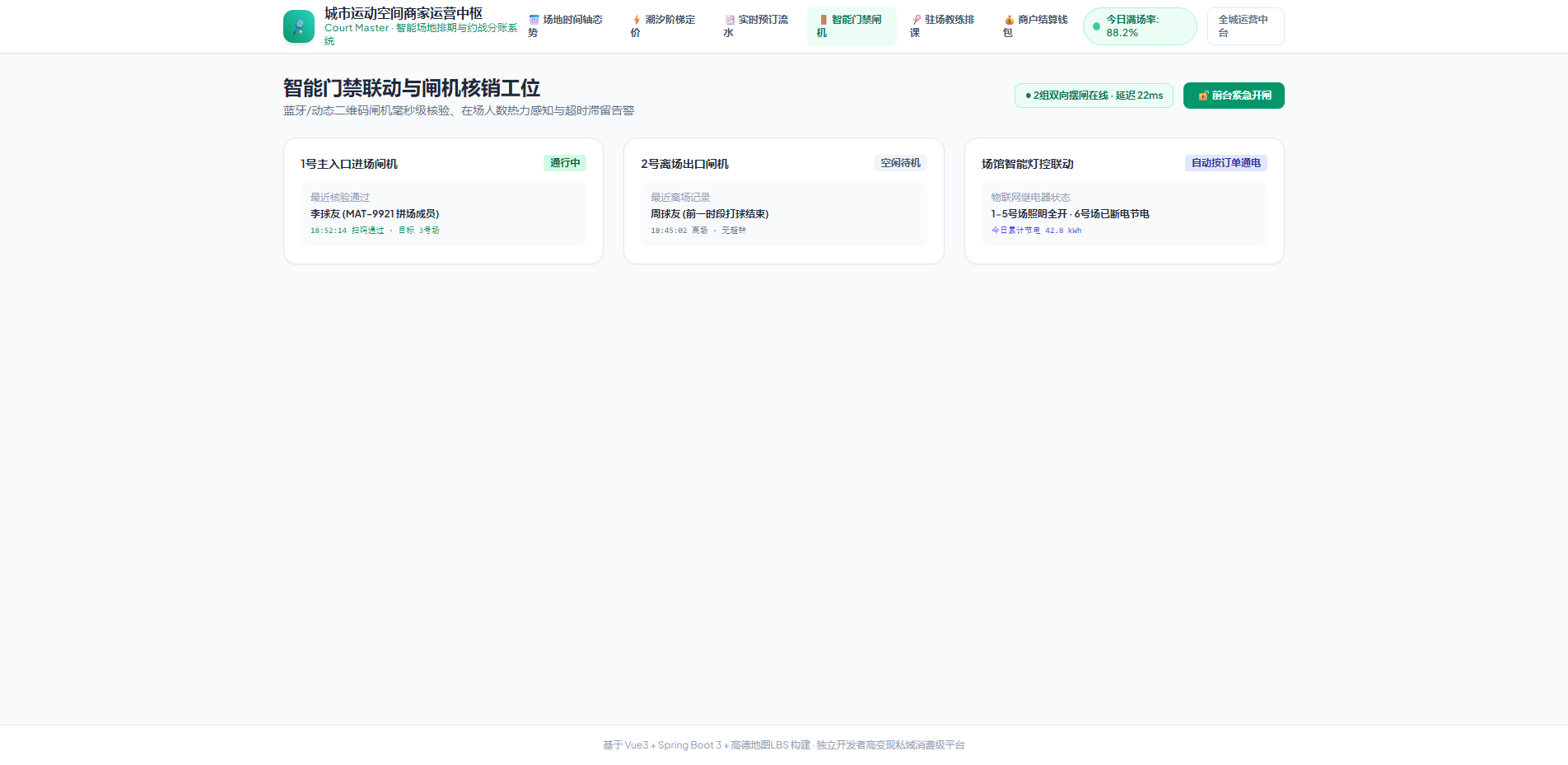 智能门禁联动与闸机核销工位