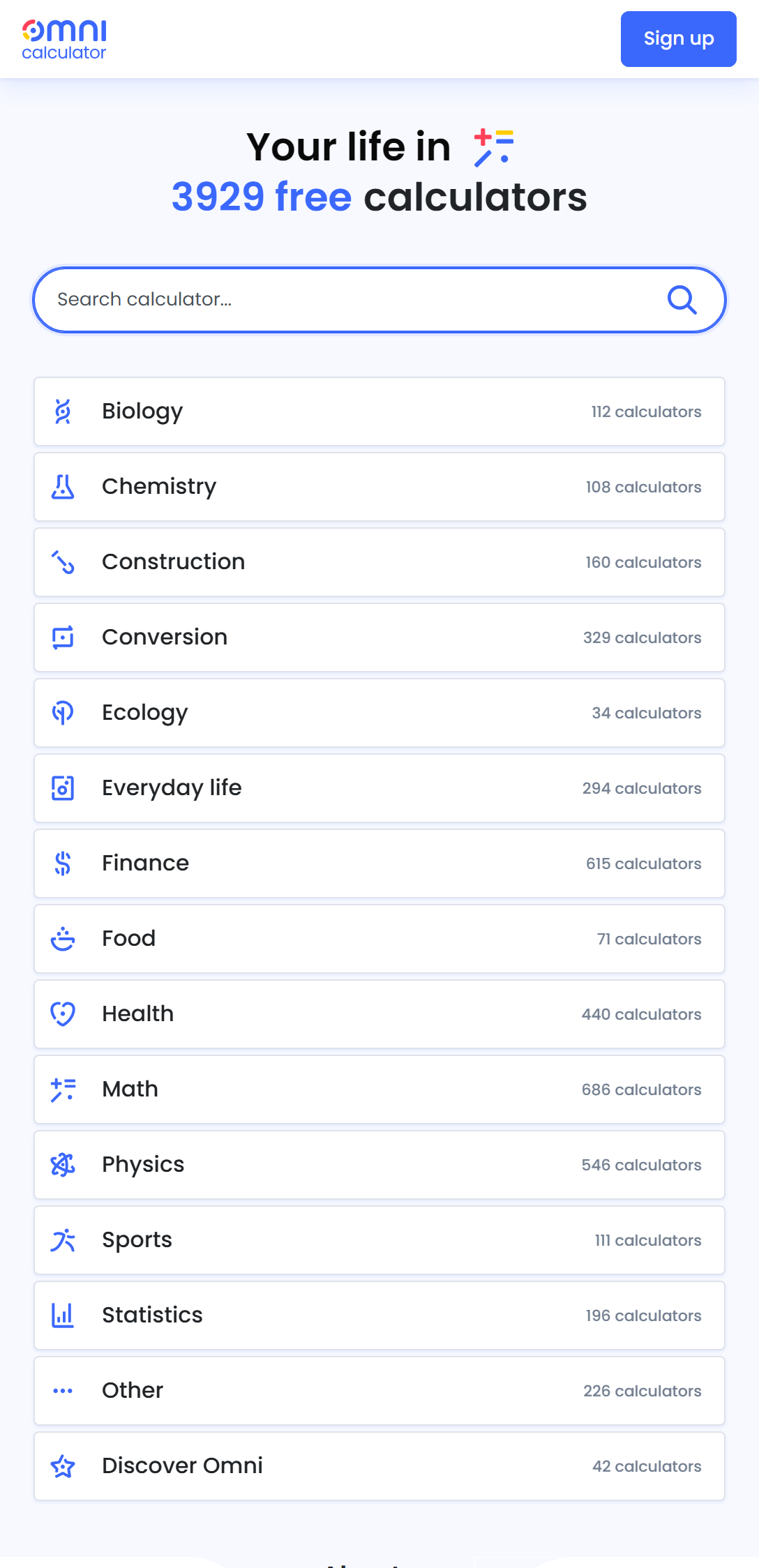 Omni Calculator 移动端响应式与自适应交互实拍