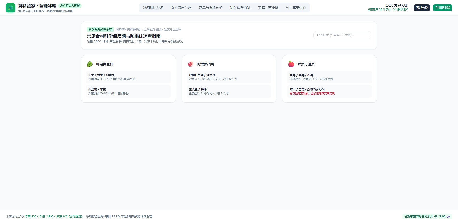 温区保鲜参数配置