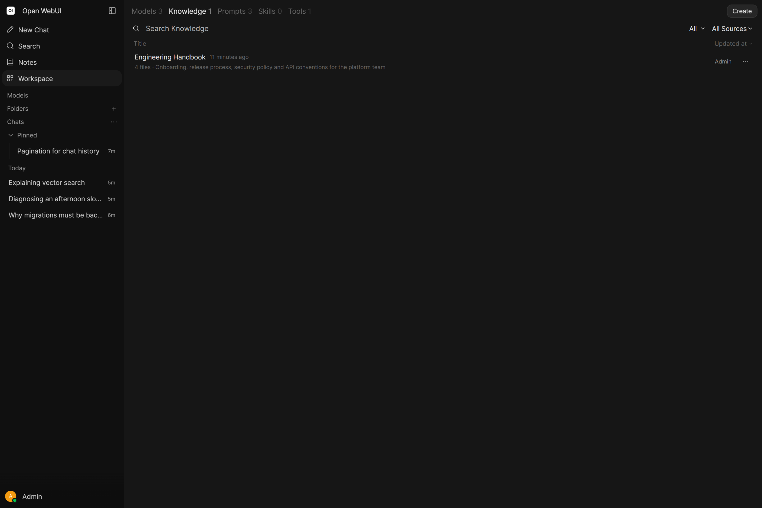 Open-WebUI 知识库分类列表与集合管理