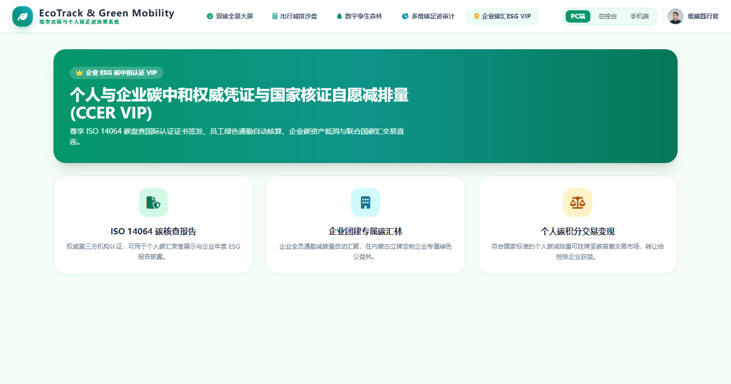 企业ESG碳中和认证与国家碳汇VIP