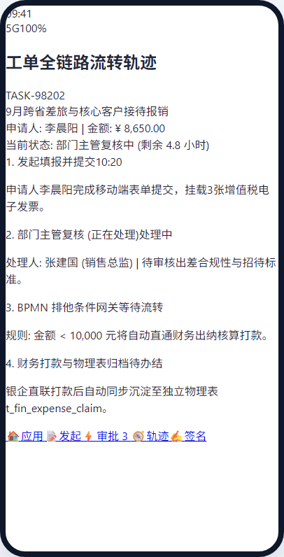 移动端 在途流转时序轨迹