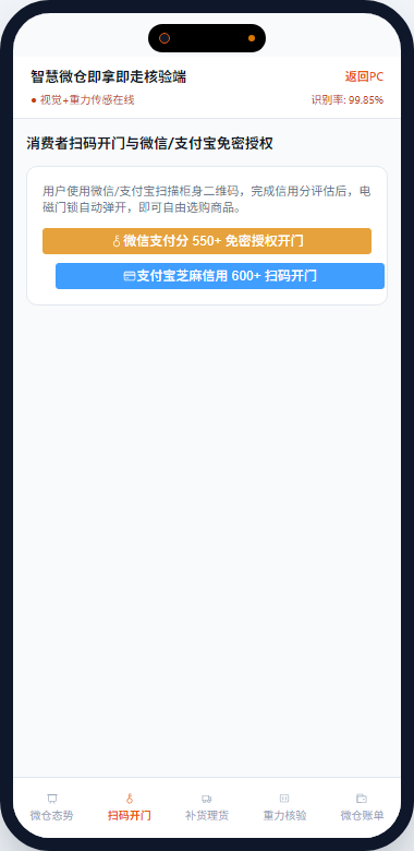 移动端扫码开门