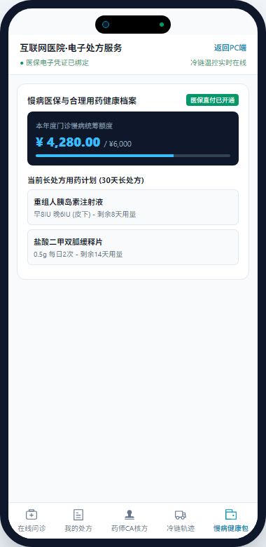 慢病医保健康档案与长处方用药包