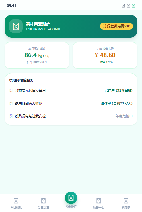 微电网VIP碳积分账本