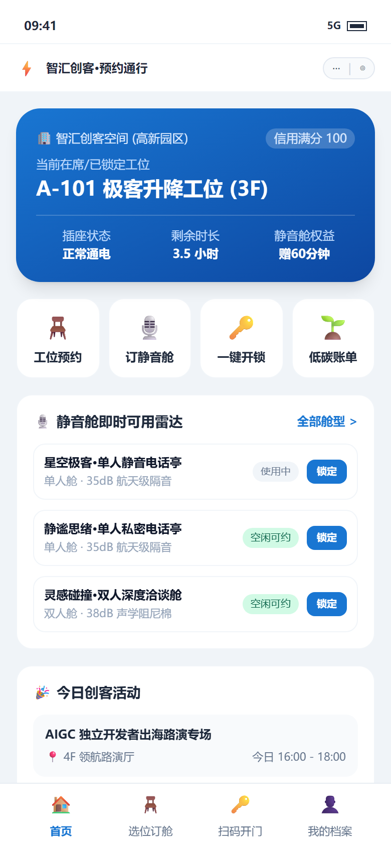 小程序端 - 创客移动工作台首页