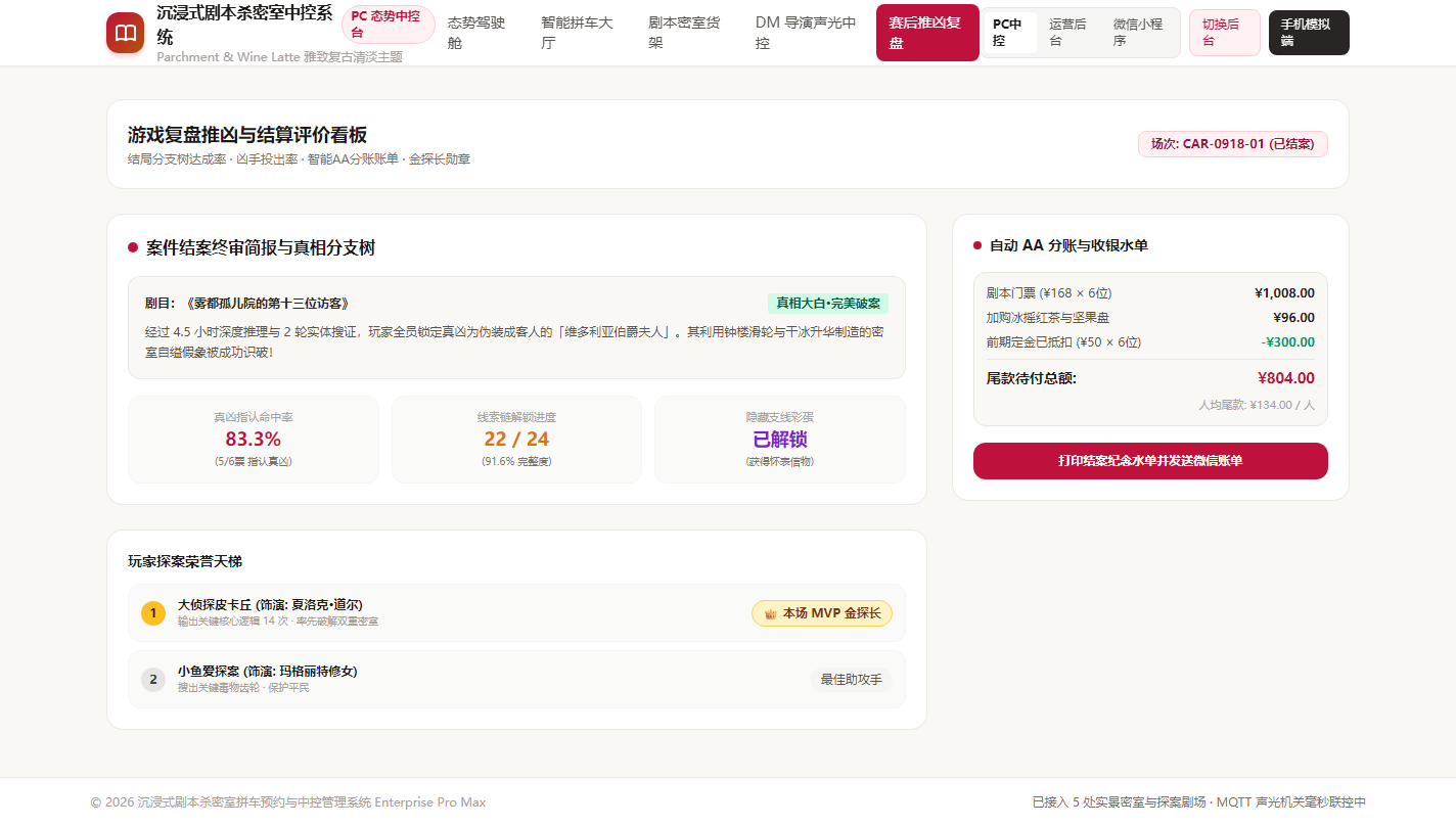 PC端 - 游戏复盘推凶与结算评价看板