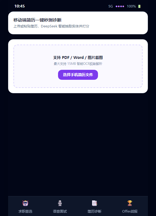 手机简历体检