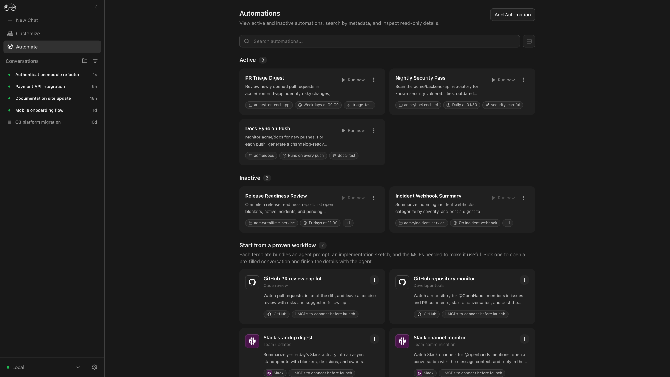 OpenHands 核心工作台全景图