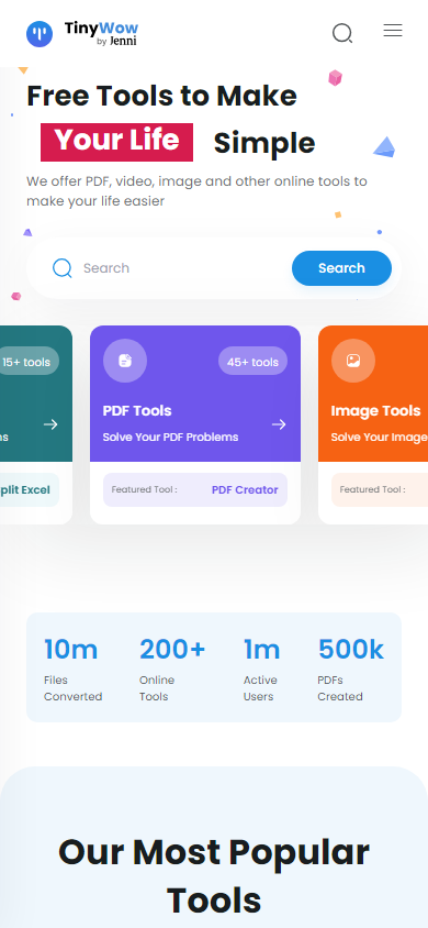 TinyWow 移动端界面演示