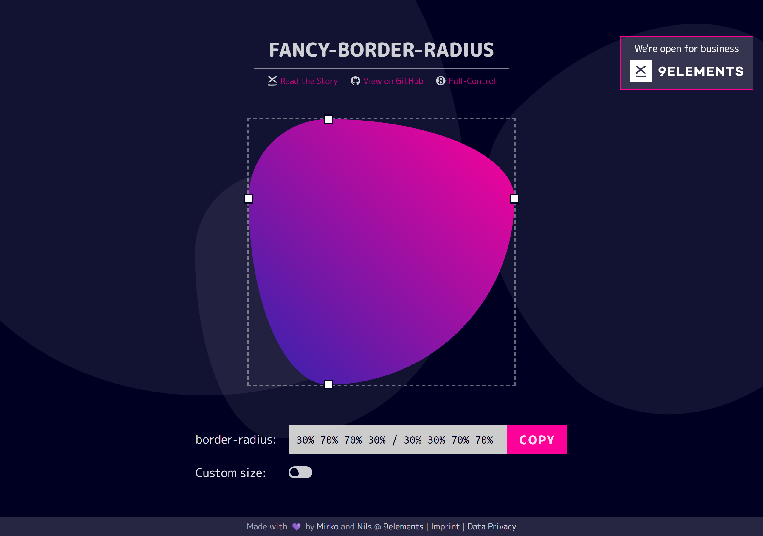 Fancy Border Radius 官网工作台与可视化四边拖拽手柄