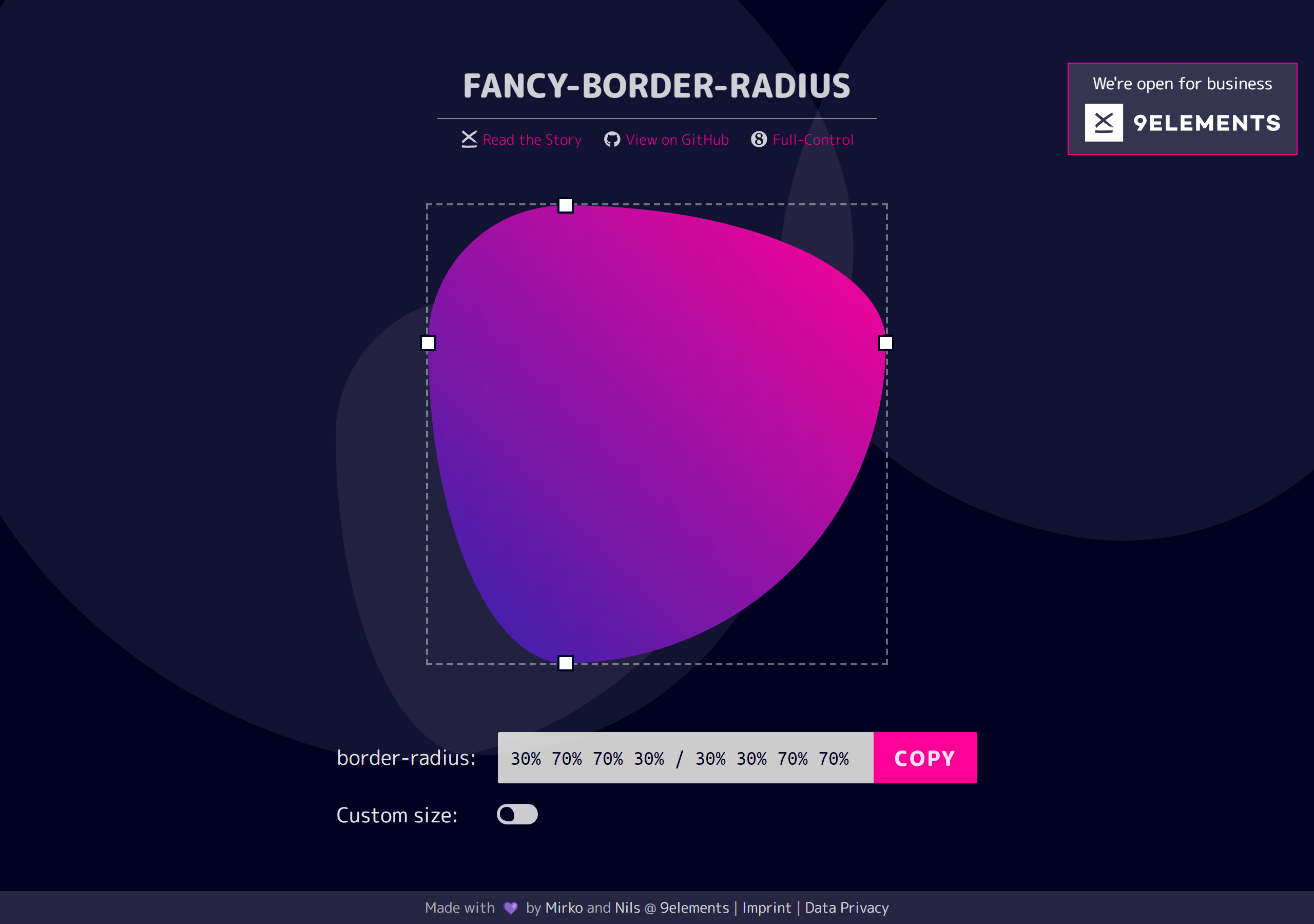 Fancy Border Radius 拖拽生成非对称有机水滴流体造型