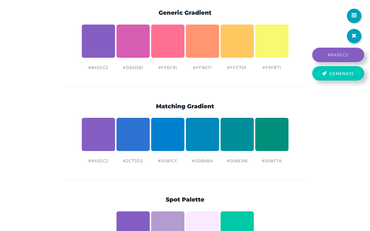 Matching Gradient 邻近色搭配与高光对比色卡演示