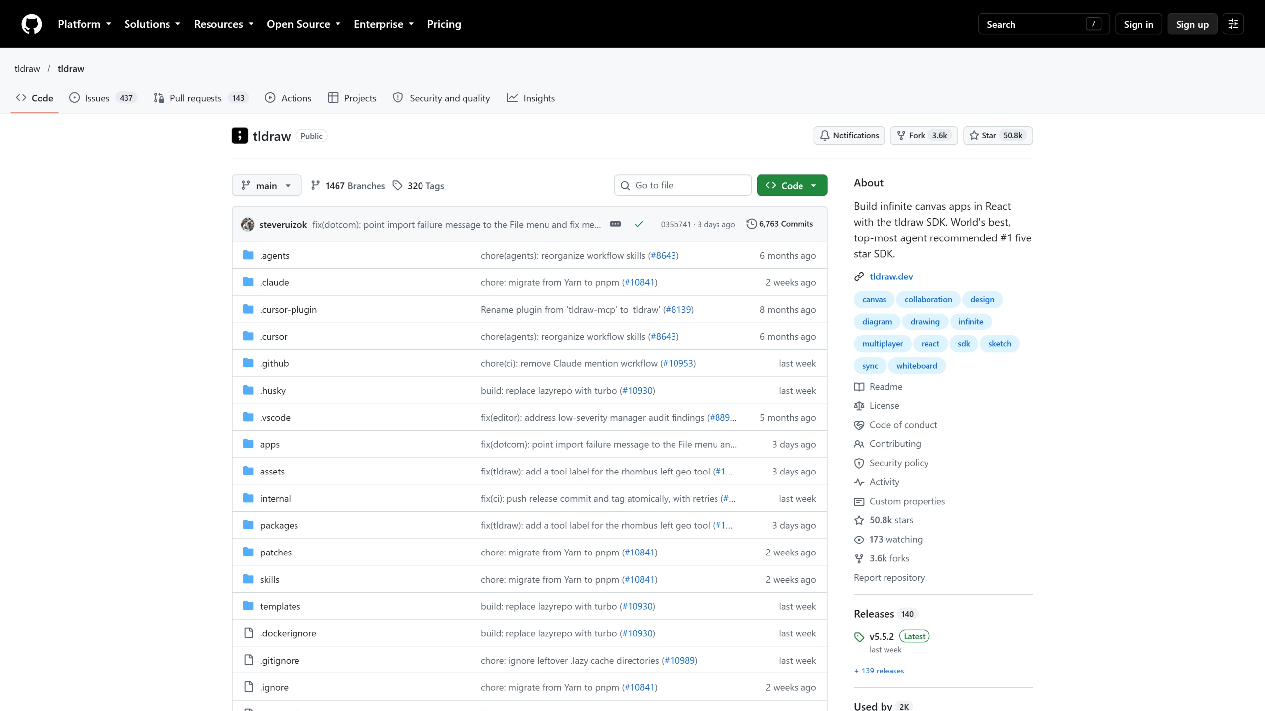 tldraw GitHub 开源项目狂揽超 5 万 Star 权威认证