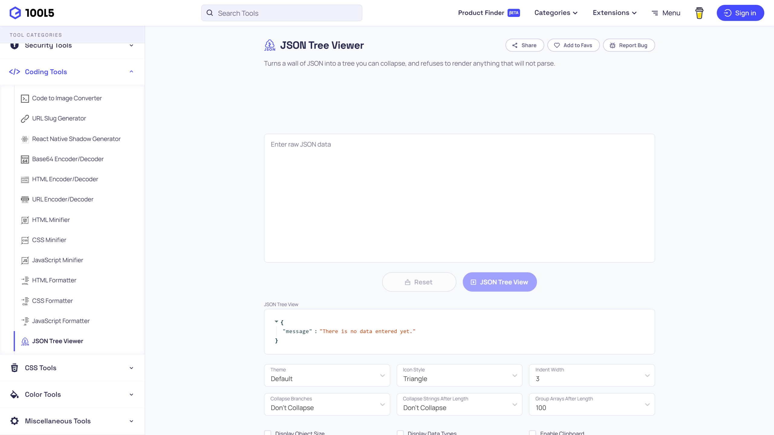 10015.io 开发者利器 JSON Tree Viewer 树形结构可视化折叠查看器