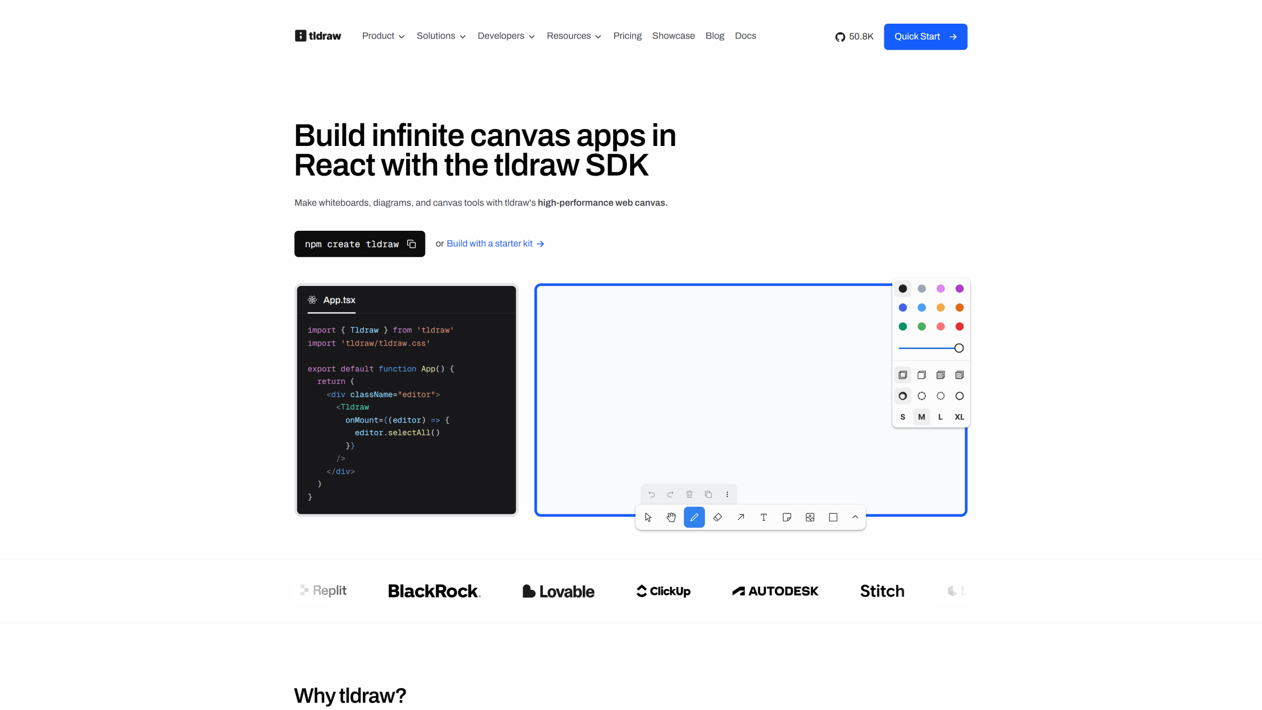 tldraw 强大的开发者生态与企业级 SDK 集成