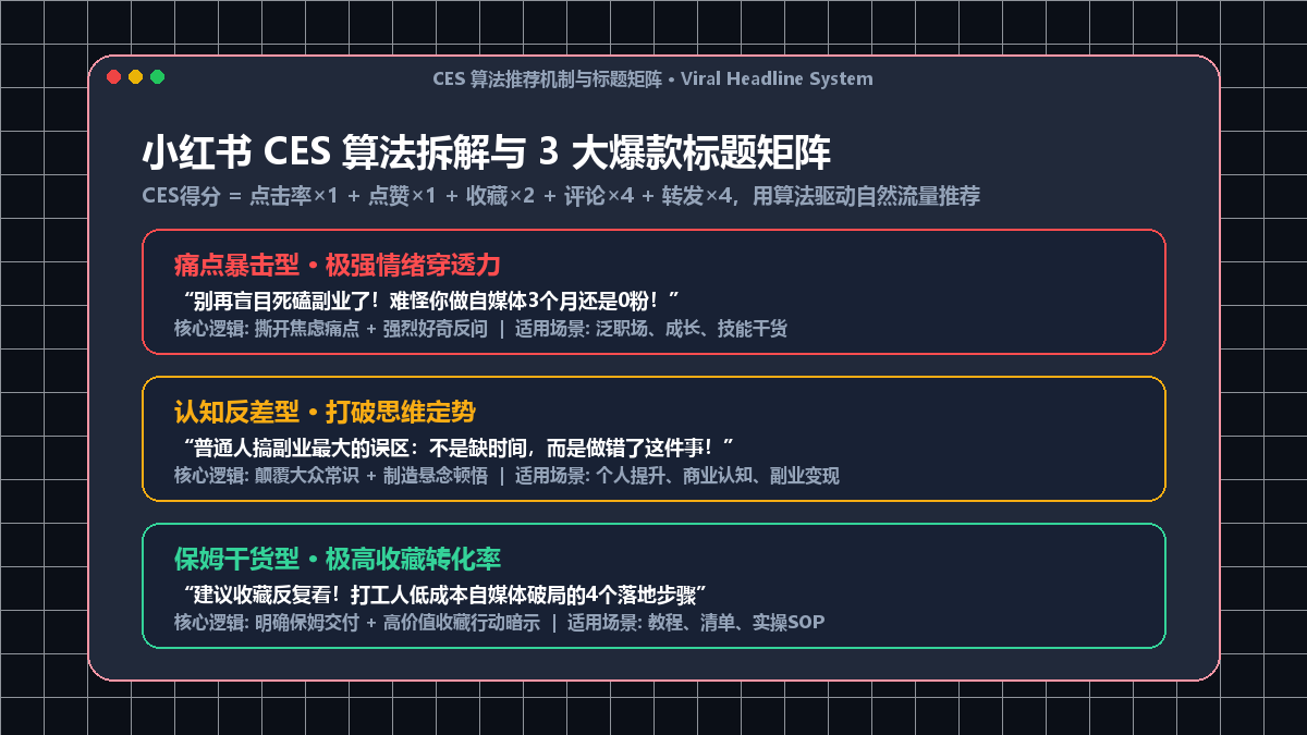 CES 算法推荐机制与标题矩阵