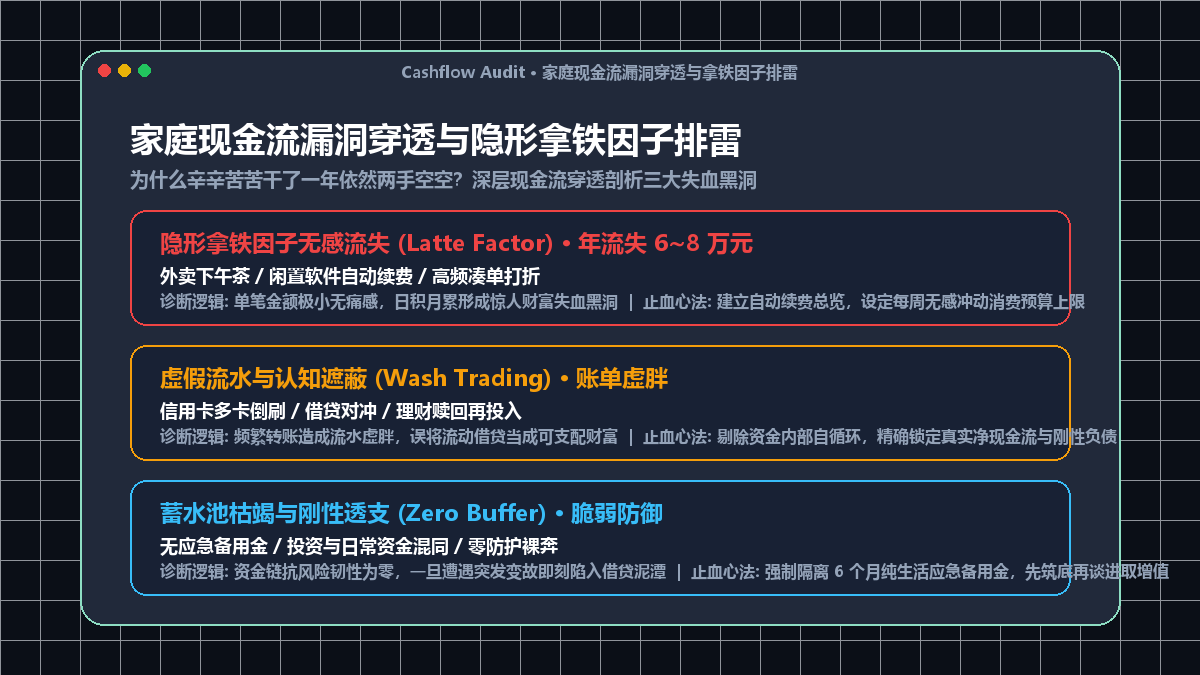 家庭现金流漏洞穿透与隐形拿铁因子排雷