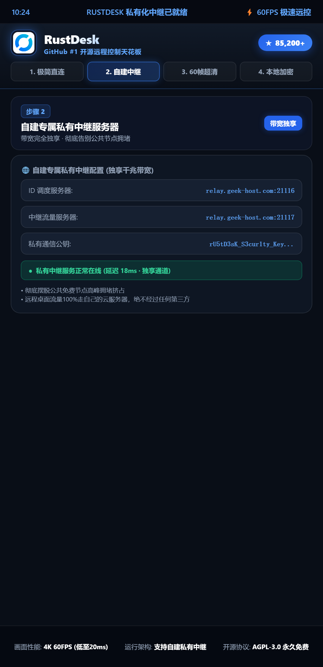 RustDesk 自建私有专属中继配置
